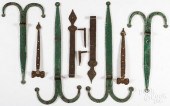 FOUR PAIRS OF WROUGHT IRON HINGES, 19TH
