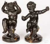 PAIR CONTINENTAL BRONZE PUTTI, EARLY