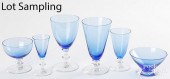 BLUE AND CLEAR GLASS STEMWAREApproximately
