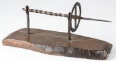 WROUGHT IRON WINDER, EARLY 19TH C.,