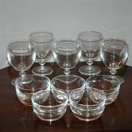 Set of Ten Steuben Glass Wine Goblets 6876b