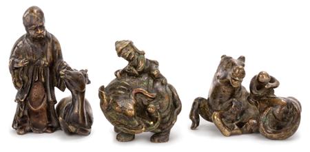 Group of Three Chinese Bronze Scroll 68a8d