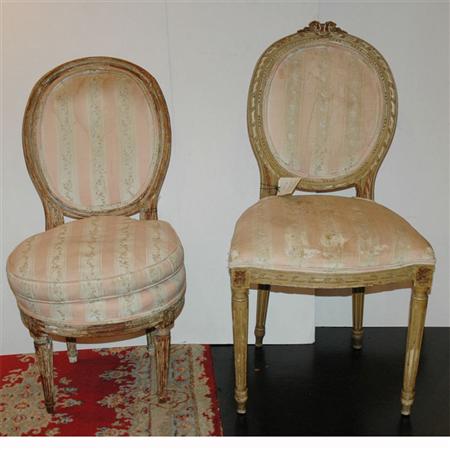 Two Louis XVI Style Painted Chaises  68e36