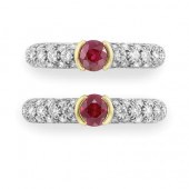 Pair of Platinum Gold Ruby and 693a5