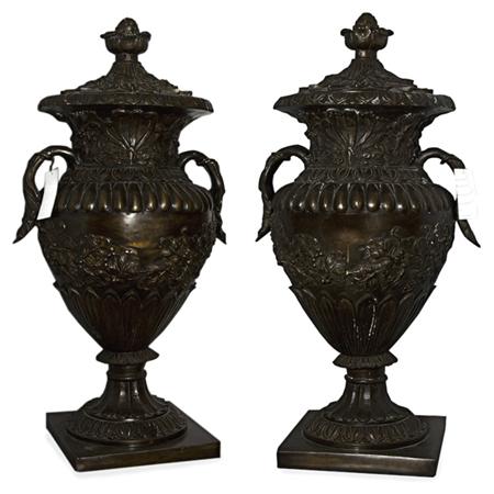 Pair of Louis XVI Style Patinated Bronze 699e7
