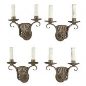 Set of Four French Art Deco Wrought 69dbd