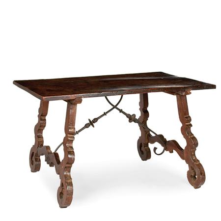 Spanish Baroque Walnut Trestle Table	  Estimate:$4,000-$6,000