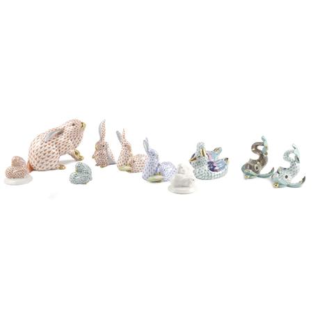 Group of Ten Herend Porcelain Figures of