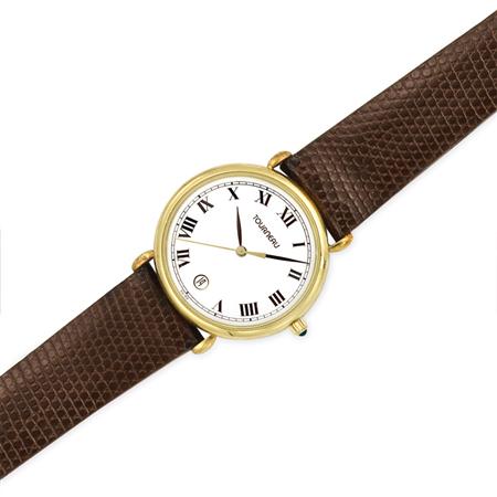 Gentlemans Gold Wristwatch Tourneau  6b0f0