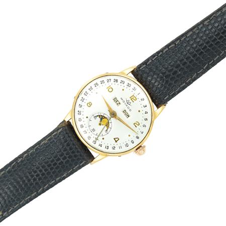 Gentlemans Gold Calendar Wristwatch  6b128