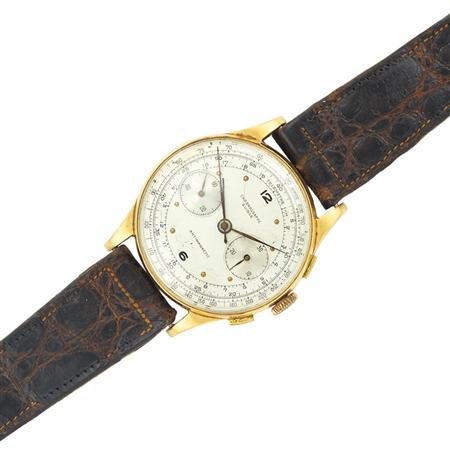 Gentlemans Gold Chronograph Wristwatch  6b071