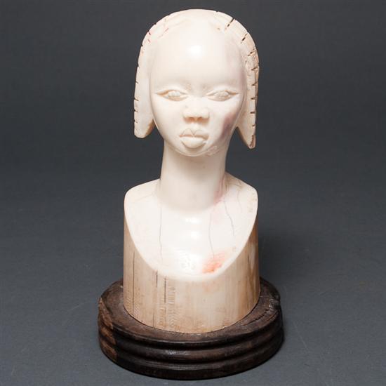 African carved Ivory bust of a 77c95