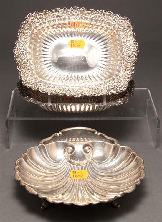 Pair of Whiting repousse silver serving dishes,