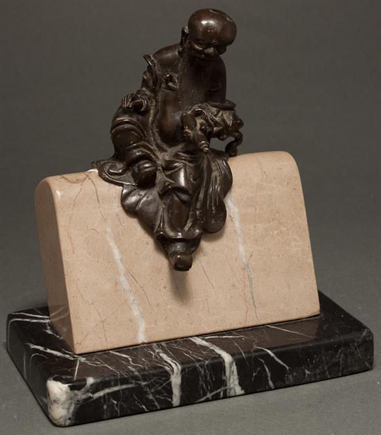 Chinese patinated bronze figure of Lao Tzu,