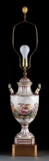 Capodimonte porcelain urn mounted 780b3