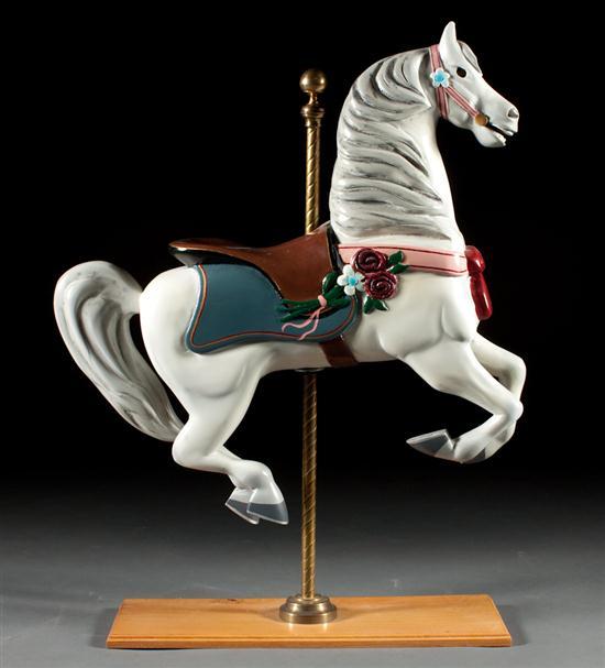 American carved and polychromed wood carousel