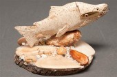 Continental carved bone trout with 78374