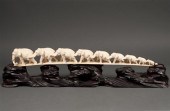 Chinese carved ivory elephant bridge,