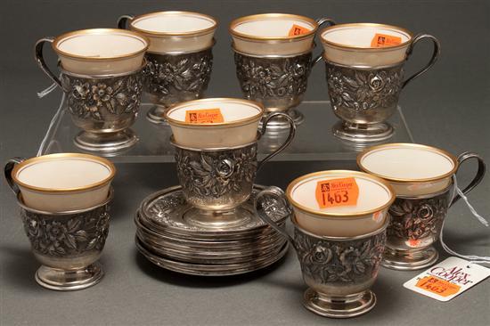 Set of eight American repousse 782cc