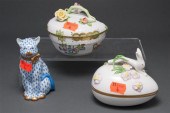 Two Herend porcelain trinket boxes and