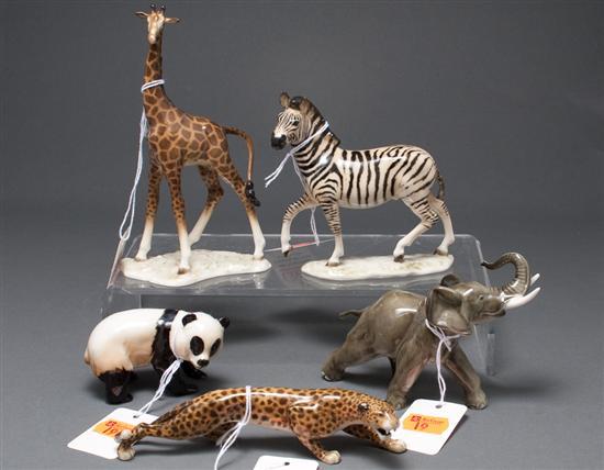 Five Hutschenreuther porcelain animal figures