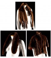 Ladys mink capelet; together with two