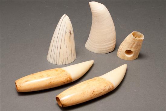 Pair of whale teeth two assorted 786d8