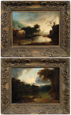 Pair Charles Fraser paintings, both unsigned,