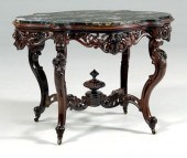 American rococo rosewood center table,