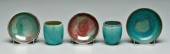 Five pieces Ben Owen pottery, all with