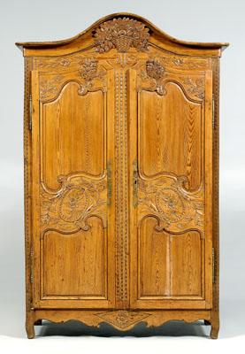 French Provincial carved pine armoire  90b70