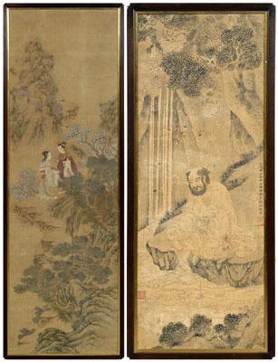 Two Chinese hanging scrolls one 90c17