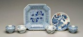 Six pieces Japanese porcelain, all blue