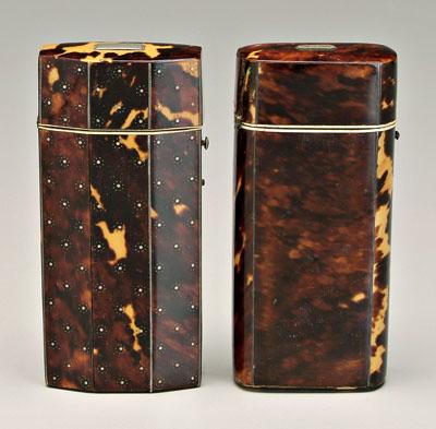 Two tortoise etui cases: one of