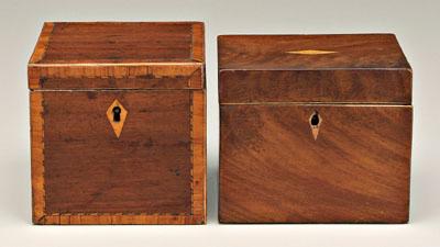Two inlaid tea boxes one with 90a01