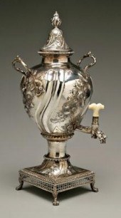 George III English silver tea urn, urn