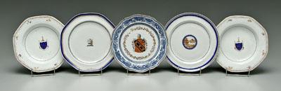 Four pieces Chinese export porcelain: two