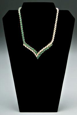 Emerald and diamond necklace 46 90eff