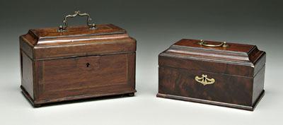 Two Georgian mahogany tea boxes  90fa6