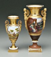 Two Paris porcelain urns one with 91003