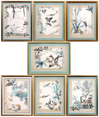 Seven French bird prints C Schuller  91018