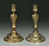 Pair Louis XV bronze candlesticks  9102e