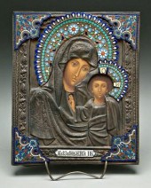 19th century Russian icon Madonna 9103a