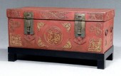 Large Chinese leather trunk stand  9104a