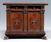 Italian Baroque carved walnut cabinet  911e2