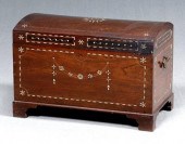 Export ivory inlaid dome top chest,