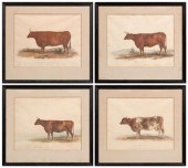 Four George Garrard cow prints 9127d
