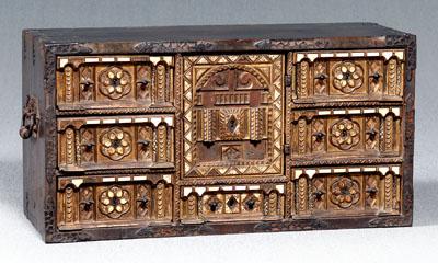 Continental Baroque inlaid cabinet, dovetailed