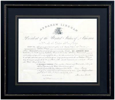 Abraham Lincoln signed document  91600