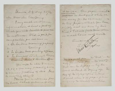 Mark Twain dual signed letter  916d2